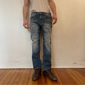 Buffalo David Bitton Men's Faded Blue Straight Jeans